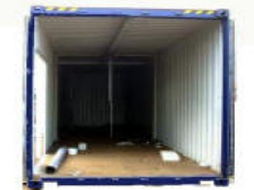 container con paranco sollevamento fusti